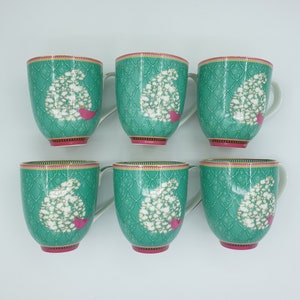 GREEN COFFEE MUG, Unique Mug, Pottery Mug Handmade, Porcelain Coffee Cup, Tea Mugs, Coffee Lover Gift, Housewarming Gift, 6 Pcs image 1