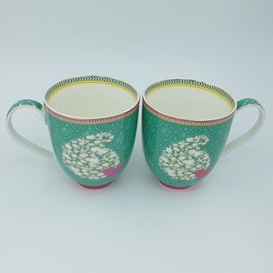 GREEN COFFEE MUG, Unique Mug, Pottery Mug Handmade, Porcelain Coffee Cup, Tea Mugs, Coffee Lover Gift, Housewarming Gift, 6 Pcs image 3