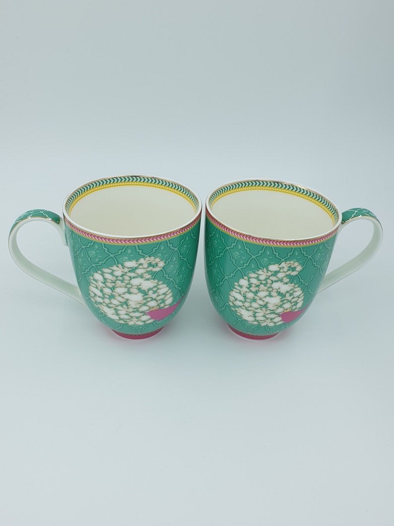 GREEN COFFEE MUG, Unique Mug, Pottery Mug Handmade, Porcelain Coffee Cup, Tea Mugs, Coffee Lover Gift, Housewarming Gift, 6 Pcs image 3