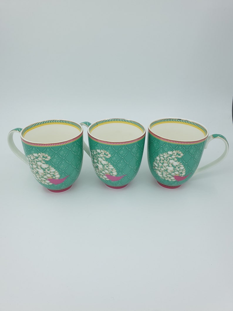 GREEN COFFEE MUG, Unique Mug, Pottery Mug Handmade, Porcelain Coffee Cup, Tea Mugs, Coffee Lover Gift, Housewarming Gift, 6 Pcs image 4