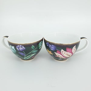 TASSE ESPRESSO, tasse et soucoupe noires, ensemble de tasses en porcelaine, tasses à café faites à la main, cadeau pour amateur despresso, cadeau de mariage de pendaison de crémaillère, ensemble de 2 image 2