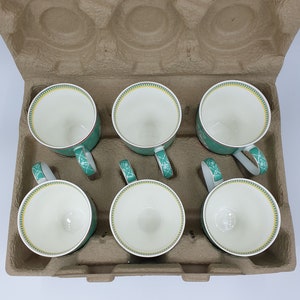 GREEN COFFEE MUG, Unique Mug, Pottery Mug Handmade, Porcelain Coffee Cup, Tea Mugs, Coffee Lover Gift, Housewarming Gift, 6 Pcs image 6