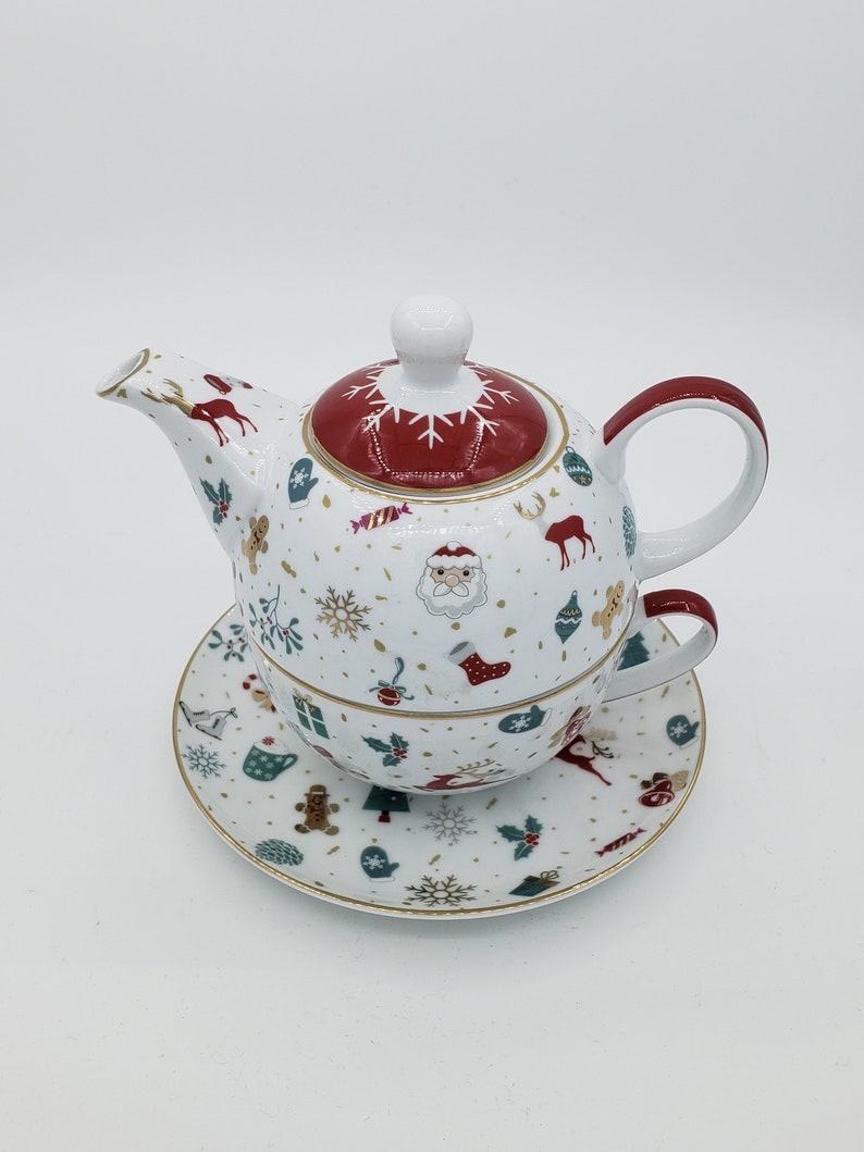 CHRISTMAS TEAPOT Tea Gift Set Tea for One Teapot & Cup Etsy UK