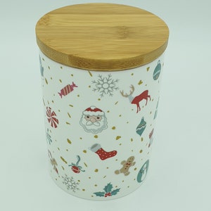 Airtight Porcelain Jar/tin/container with Bamboo lip image 5