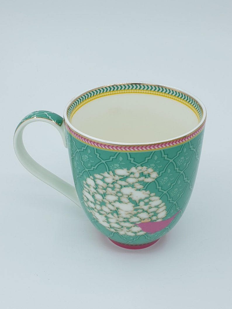 GREEN COFFEE MUG, Unique Mug, Pottery Mug Handmade, Porcelain Coffee Cup, Tea Mugs, Coffee Lover Gift, Housewarming Gift, 6 Pcs image 2