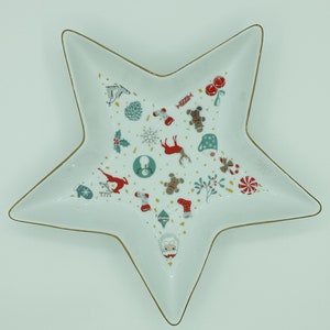 CHRISTMAS TRAY Serving Tray Star Shape Tray Porcelain Star Platter White Star Dish/Plate Christmas Serving Dish Christmas Gift image 4