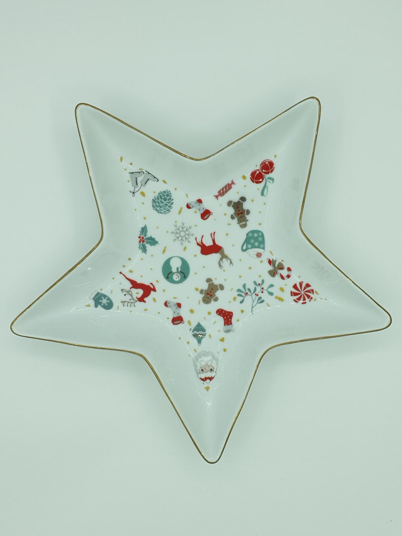 CHRISTMAS TRAY Serving Tray Star Shape Tray Porcelain Star Platter White Star Dish/Plate Christmas Serving Dish Christmas Gift image 4