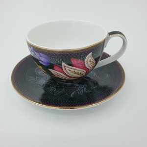 TASSE ESPRESSO, tasse et soucoupe noires, ensemble de tasses en porcelaine, tasses à café faites à la main, cadeau pour amateur despresso, cadeau de mariage de pendaison de crémaillère, ensemble de 2 image 5