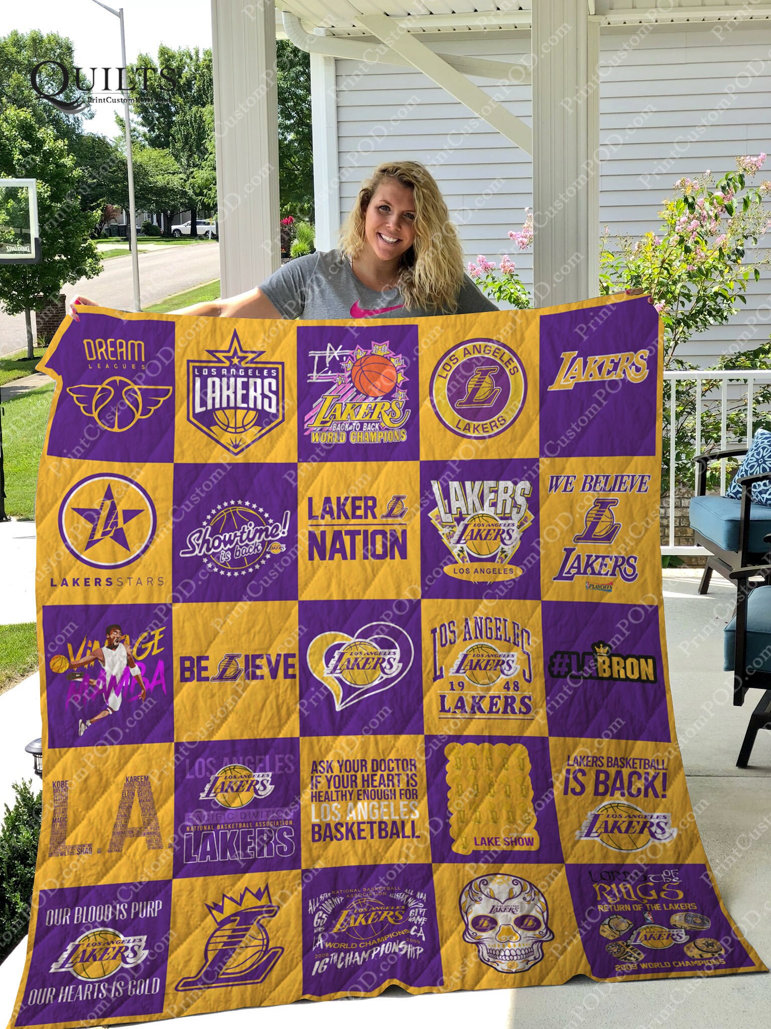 Believe Los Angeles Lakers Quilt Blanket Sports Basketball Etsy
