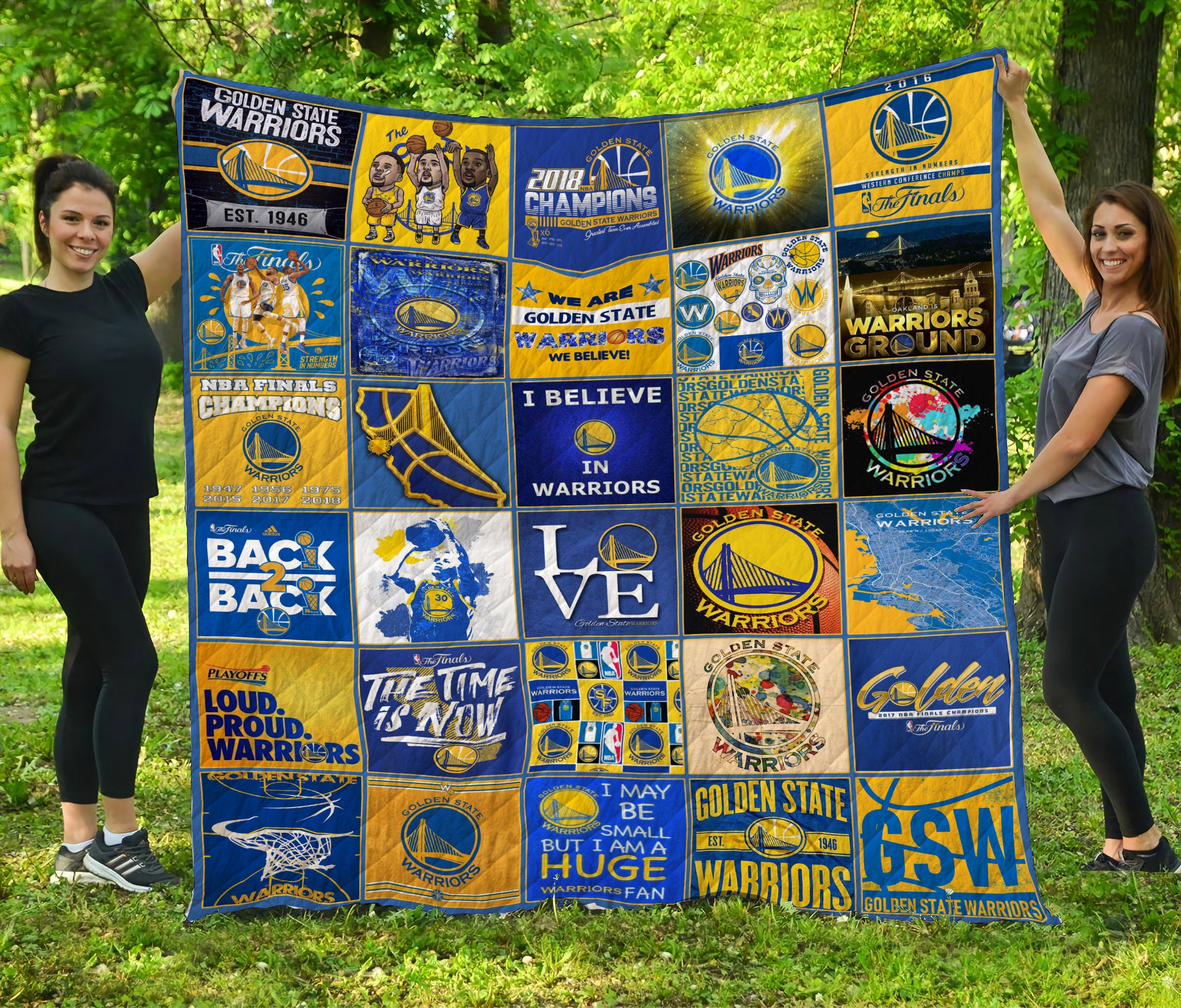 Golden State Warriors Quilt Blanket Sport Basketball Fans Etsy