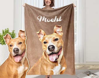 Personalisierte Haustier Decke mit Haustier Foto + Name Personalisierte Hunde Portrait Decke Personalisierte Hundedecke Katzen Bild Decke Haustier Foto Hund Dad Geschenk