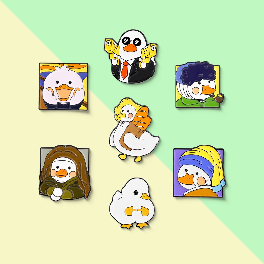 Art Duck Pin Wacky Duck Monalisa Duck Pin Funny Pins Enamel Etsy