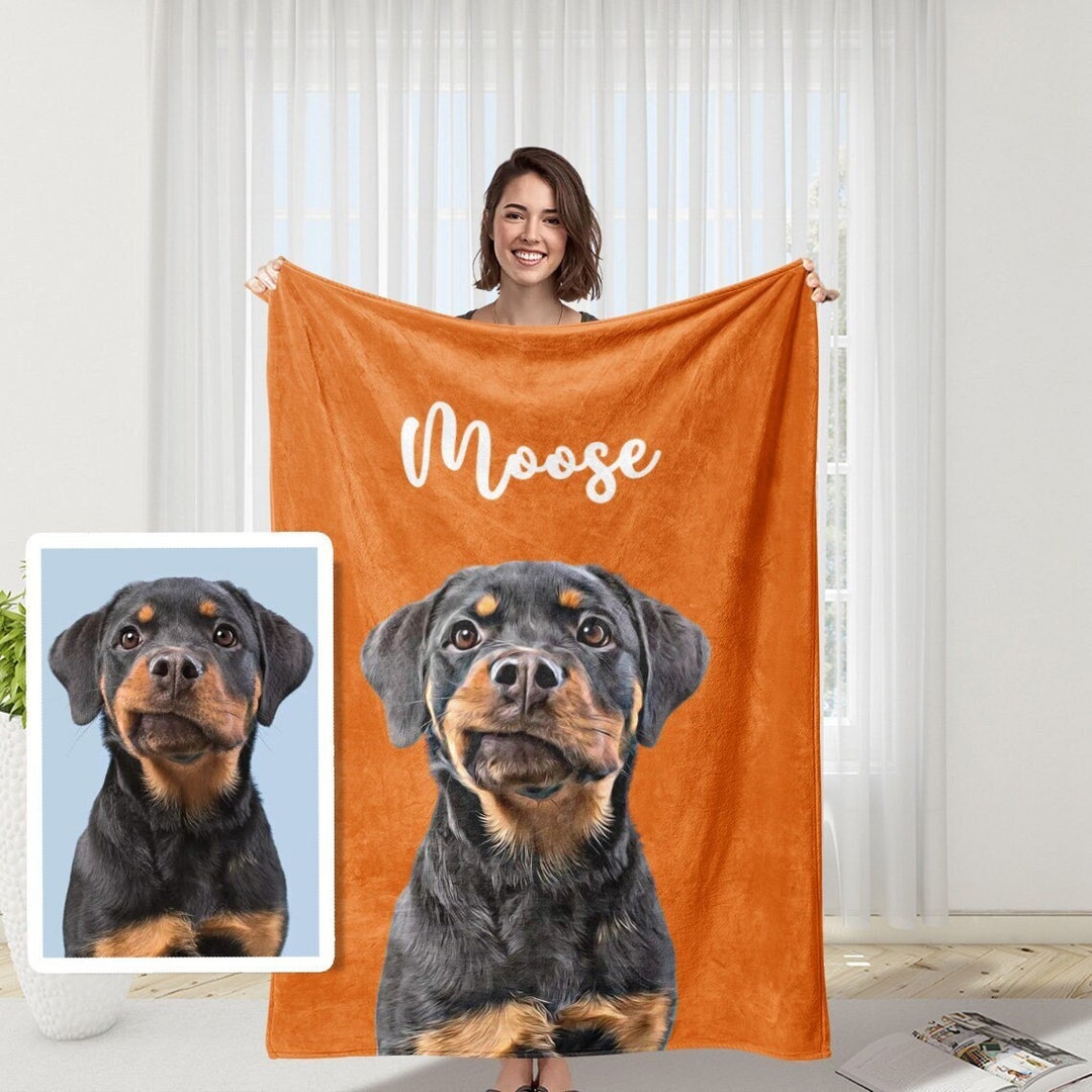 Personalized Pet Photo Blanket: Custom Dog & Cat Flannel Blanket - Etsy