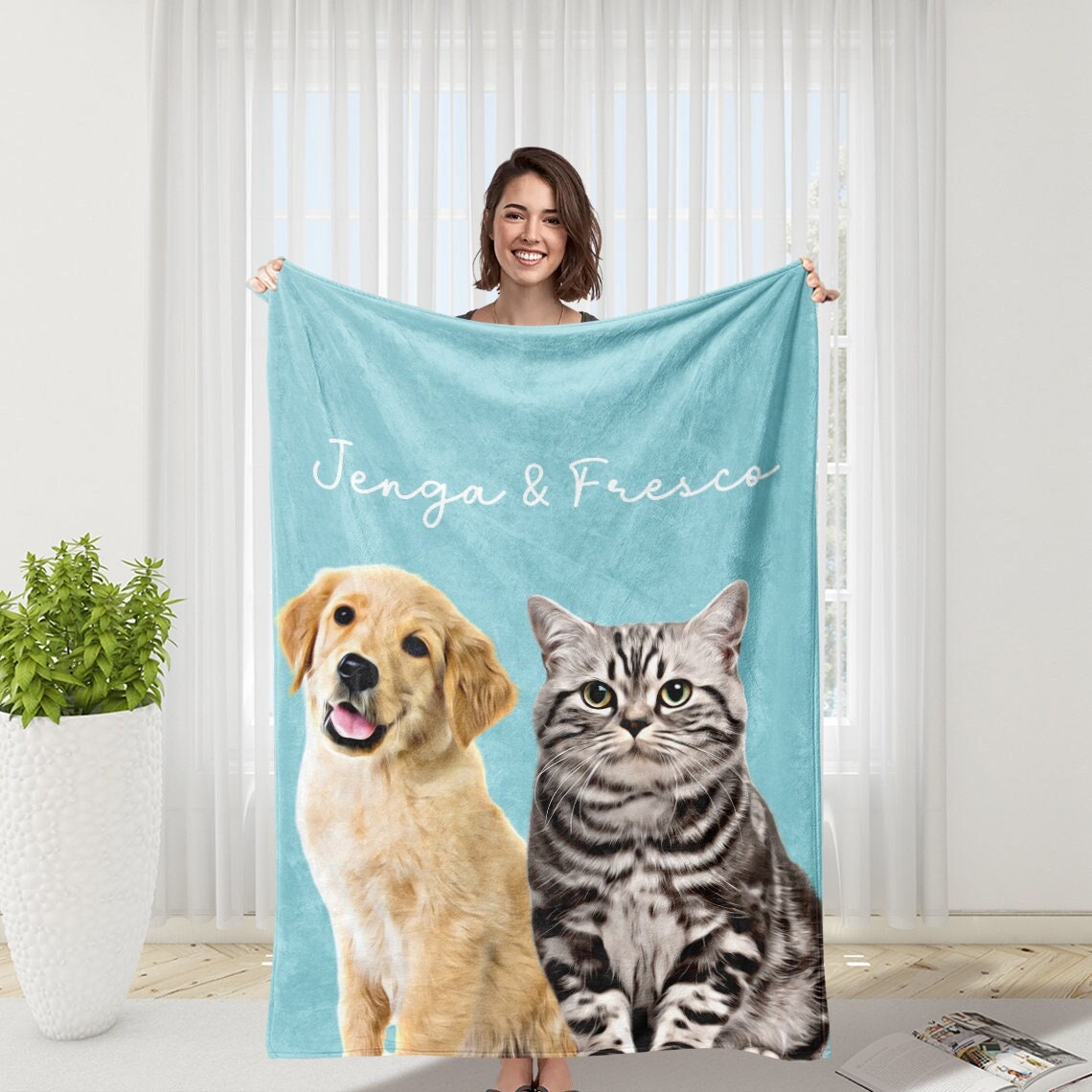 Personalised Dog Custom Pet Blanket Usng Pet Photo Personalzed Dog
