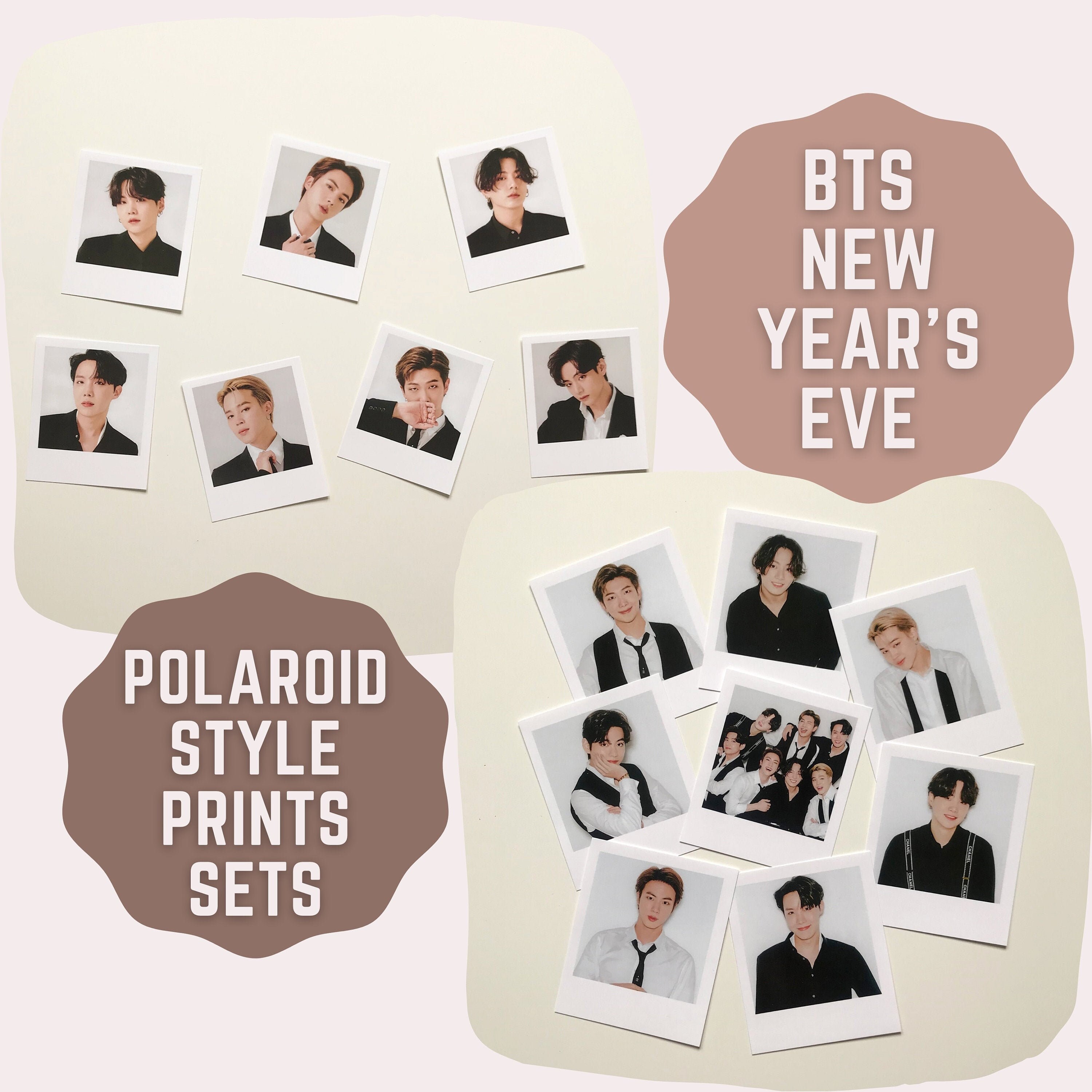 Kpop BTS New Year's Eve Polaroid Style Prints Sets with Etsy