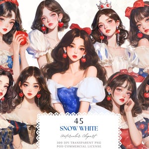 白雪姫のクリップアートPNG、おとぎ話のプリンセスの水彩画、ジャーナルコラージュデジタルステッカー、あの娘のプランナー、スクラッチブックのデジタルステッカーPNG