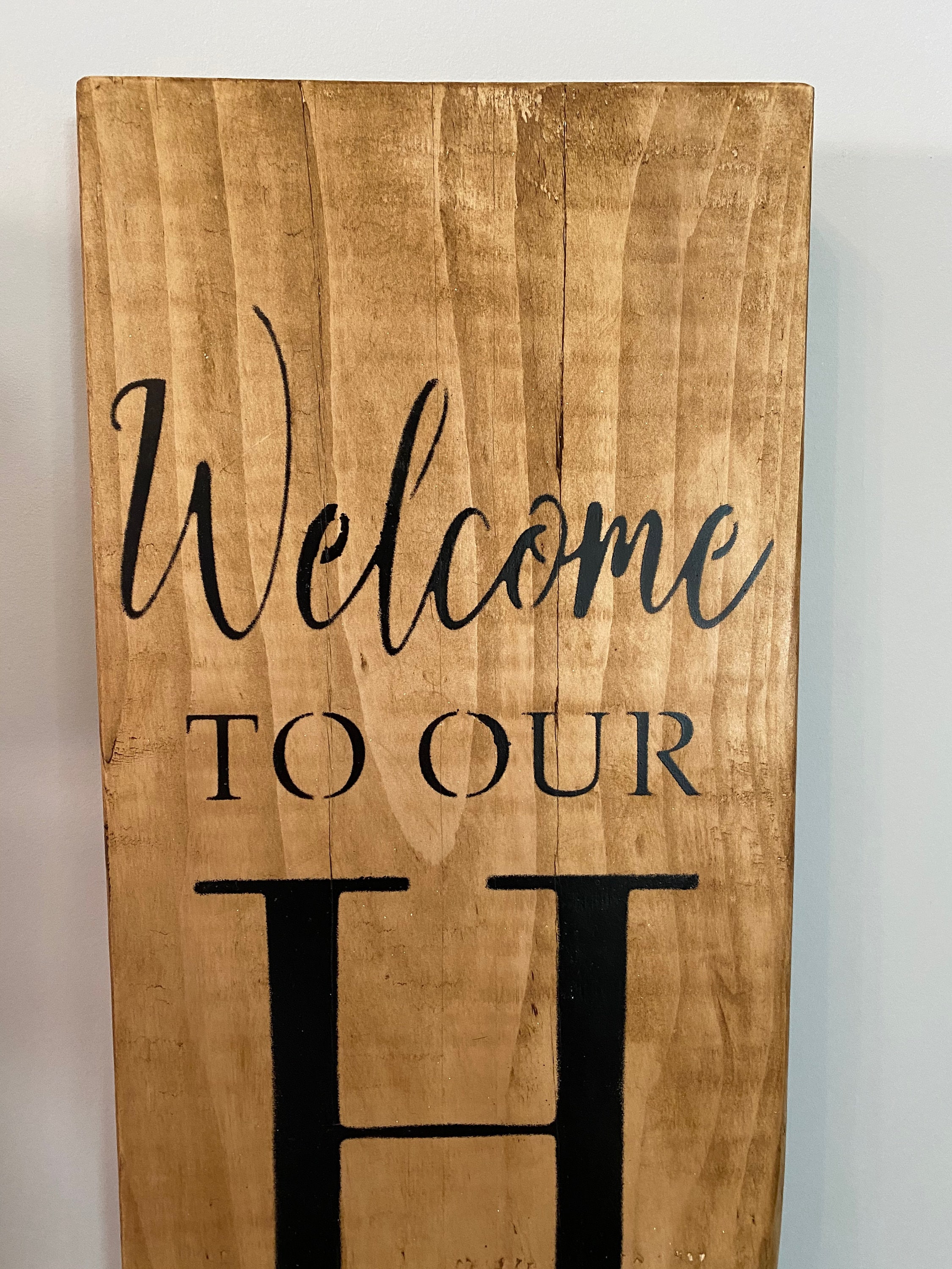 Handmade Rustic Wooden Welcome To Our Home Sign Etsy