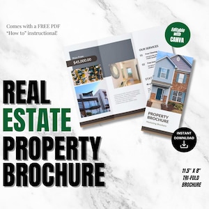 Editable Real Estate Brochure | Canva Template | Tri-Fold Listing Brochure | Agent Marketing Flyer