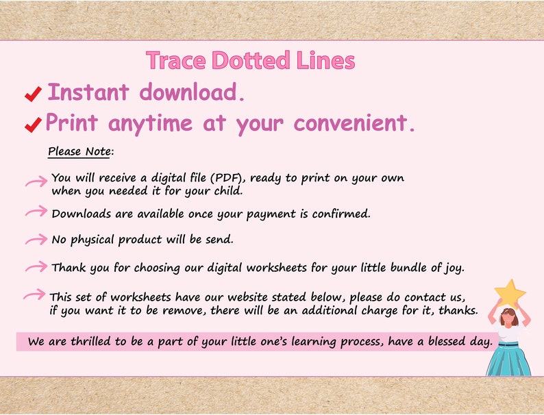 Trace Dotted Lines Preschool Tracing Preschool Worksheets Etsy