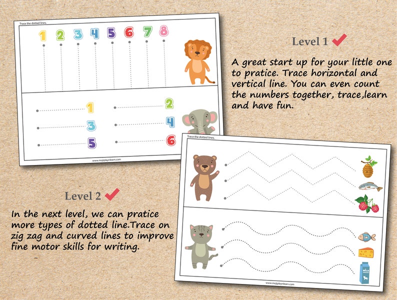 Trace Dotted Lines Preschool Tracing Preschool Worksheets Etsy