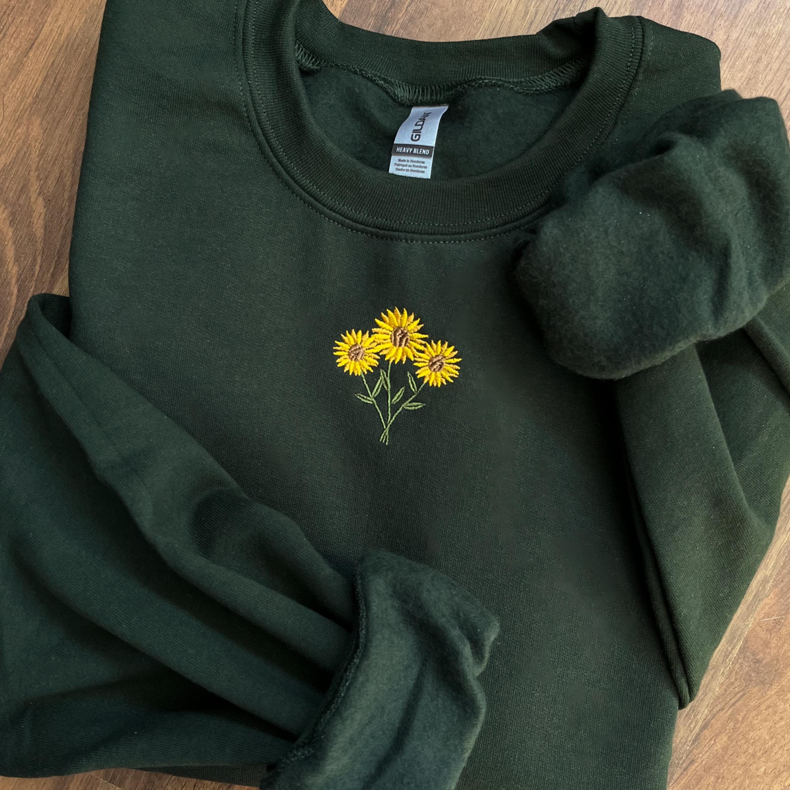 Embroidered T-shirt. Sweatshirt or Tote Bag Sunflowers - Etsy