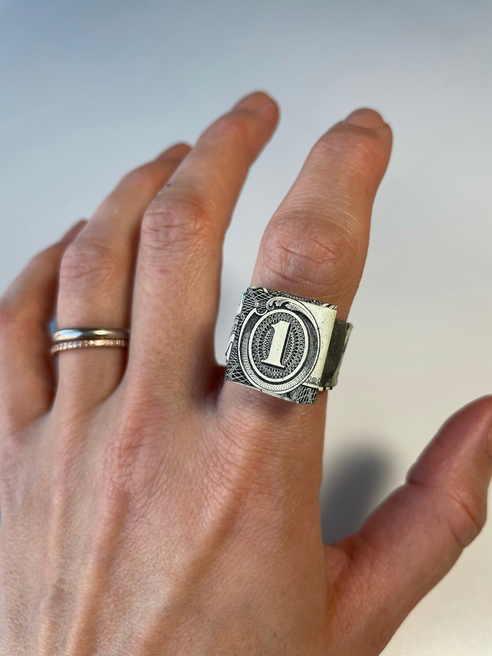 ONE Dollar RING REAL money dollar origami rings for men Etsy