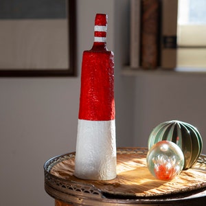 Paper mache vase geometric pattern