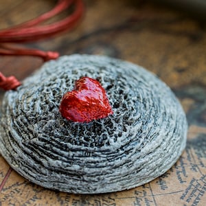 Paper mache heart necklace