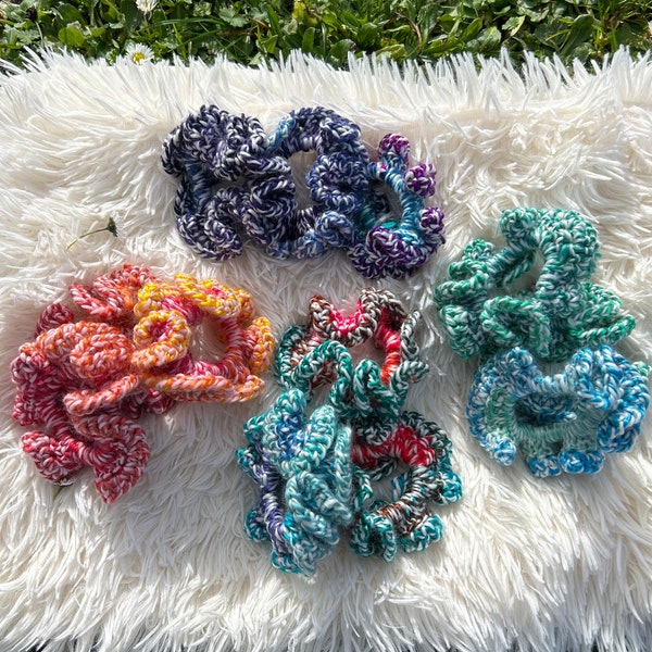 Chouchou/Scrunchie colorés au crochet