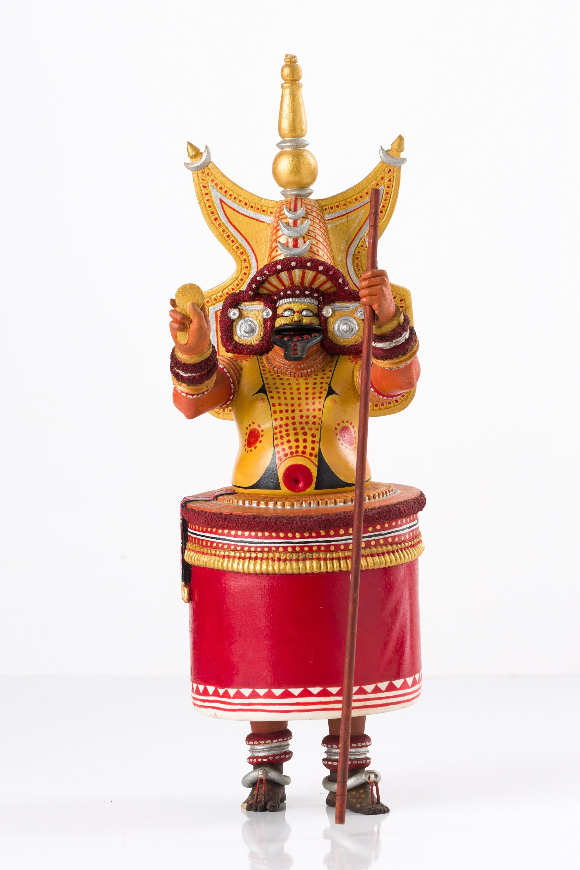 Theyyam muthappan Wooden Sculpture in Single Piece - Etsy