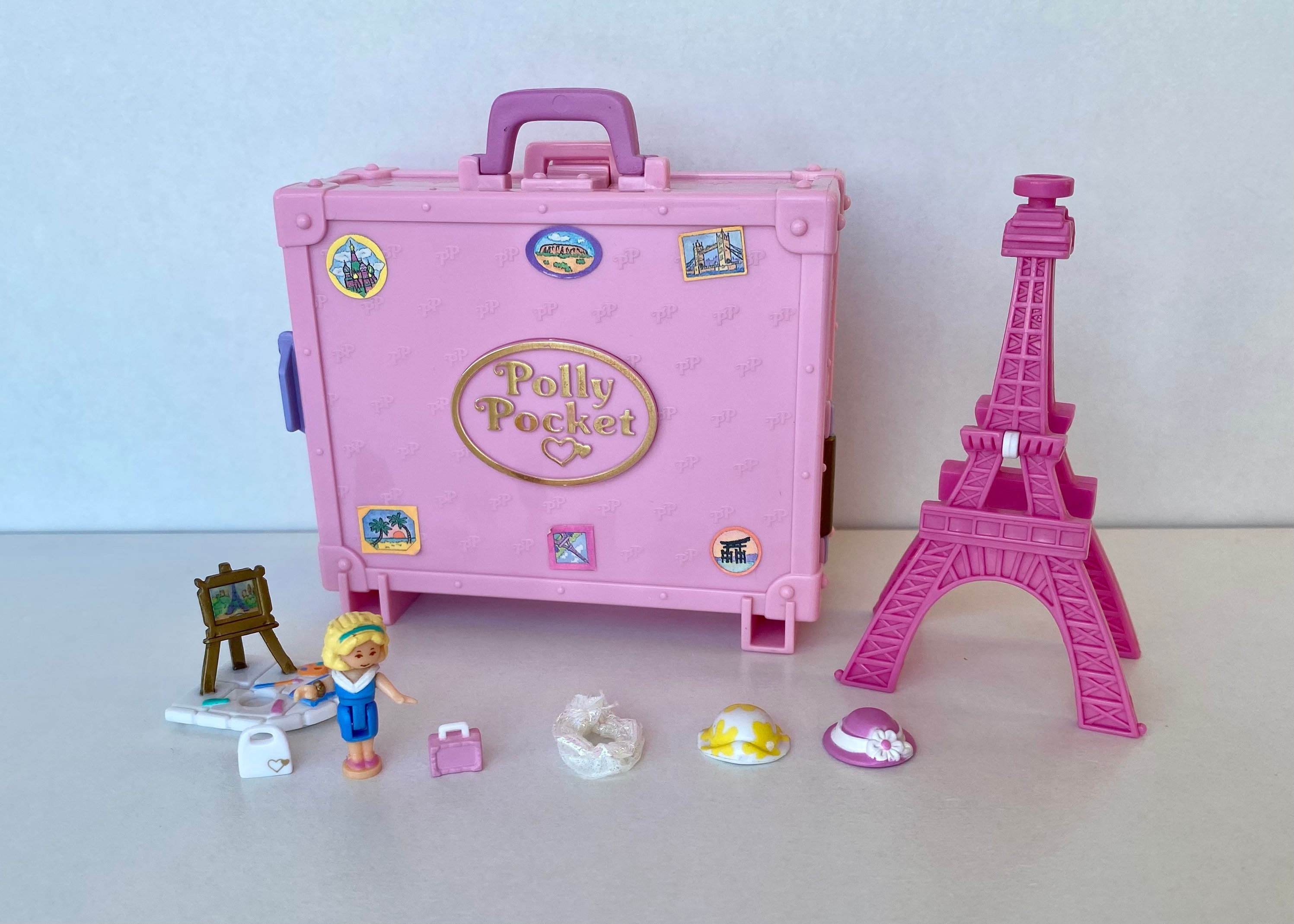 Vintage Polly Pocket Polly in Paris - Vacation Fun - Bluebird Toys 1996 -  complete