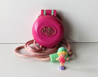 Polly Pocket vintage : Polly dans son médaillon Keep Fit - Bluebird Toys 1991 - complet