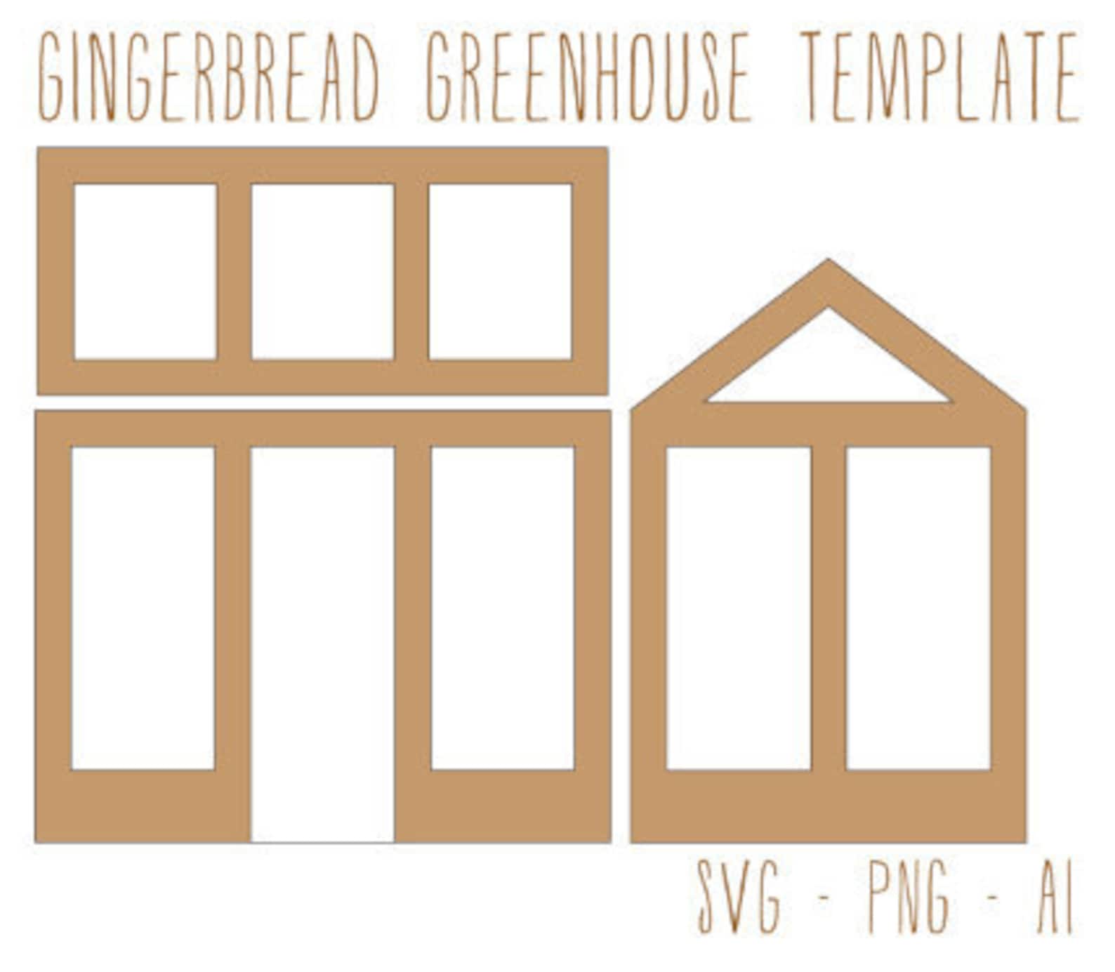 Gingerbread Greenhouse Template PNG SVG Printable Cutting Files Instant Gingerbread Greenhouse Template PNG SVG Printable Cutting Files Instant