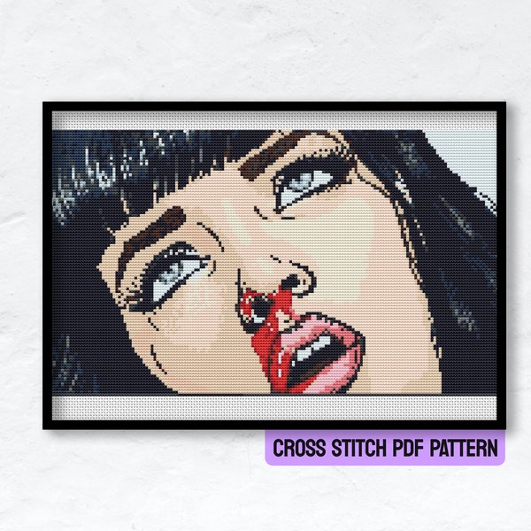 Mia Wallace PDF Cross Stitch Pattern | Pulp Fiction Cross Stitch Chart | Large Cross Stitch