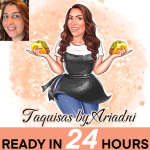 Custom Chef Cartoon Portrait, Caricature Logo, Portrait Custom Avatar, Character Logo, Digital Logo, Cartoon Portrait, Restaurant Logo
