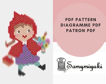 Red ridding hood , chaperon rouge, caperucita roja, diy, tissage, tejido, beading, miyuki, brickstitch, peyote.