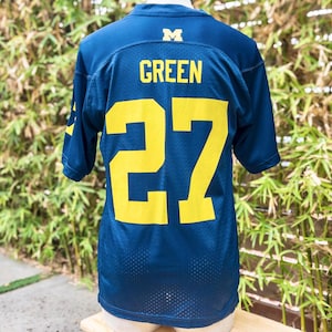 MICHIGAN WOLVERINES #27 Vintage Ncaa Football Jersey Size Medium | Navy Blue & Yellow (University of Michigan Football Jersey by Adidas)
