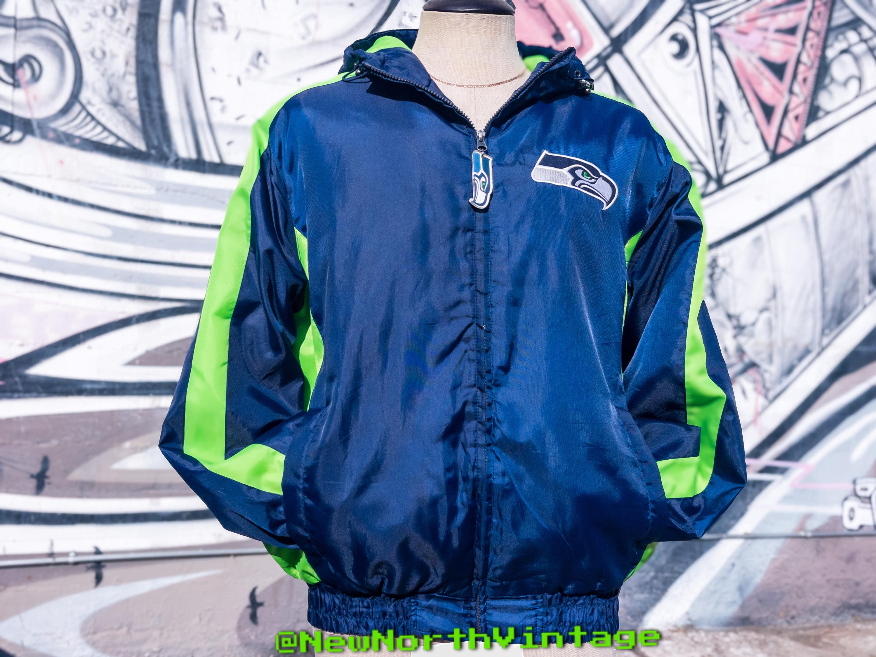 SEA HAWKS STARTERジャケットスターターVINTAGEヴィンテージ VINTAGE MADE IN USA STARTER PRO LINE SEATTLE SEAHAWKS SATIN