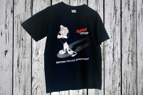 D.A.R.E. Panther Smyrna PD Vintage T Shirt | Blac… - image 1