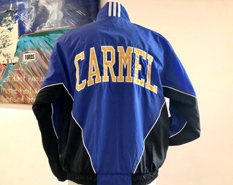 CARMEL Vintage 90s windbreaker by Adidas | Black, Blue and Yellow Size Men's Medium Track and Field sportswear
