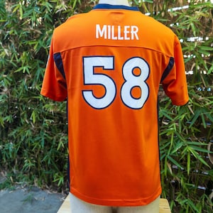 DENVER BRONCOS #58 Von Miller Vintage NFL Football Jersey Size Youth Xl | Orange & Navy Blue