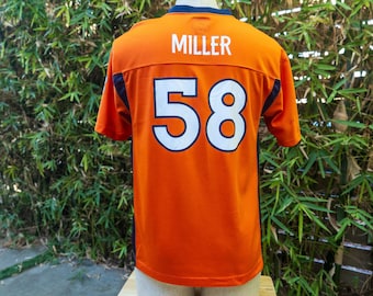 DENVER BRONCOS #58 Von Miller Vintage NFL Football Jersey Size Youth Xl | Orange & Navy Blue
