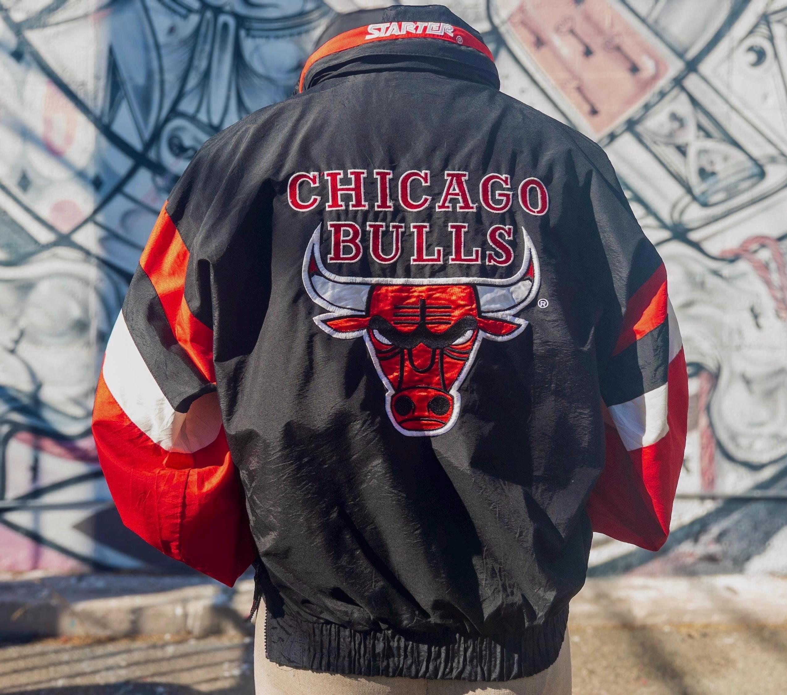 White chicago bulls starter jacket hotsell