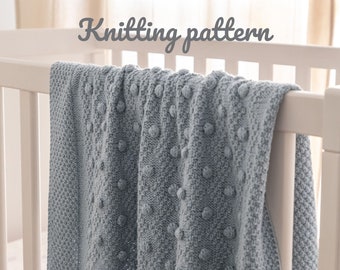 Baby blanket knitting pattern - knit blanket pattern - knitted blanket pattern - baby blanket pattern