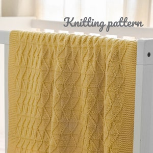 Knitting pattern baby blanket for DK yarn - PDF in English