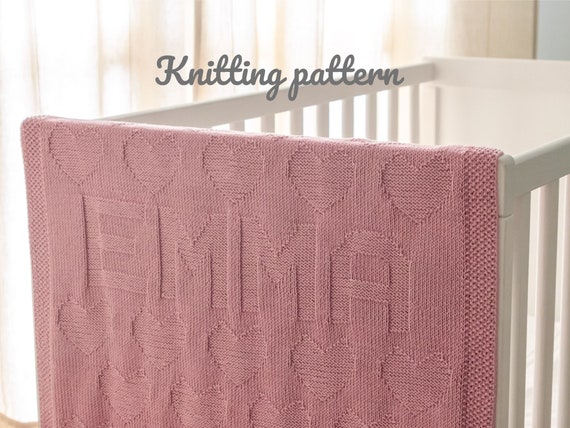 Personalized Baby Blanket Pattern Beginner Knitting Pattern Custom Name Blanket Knit Pattern Knit Blanket Pattern Etsy Canada