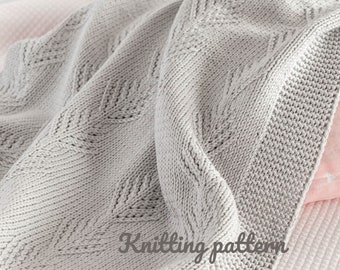 Knitting pattern baby blanket, baby blanket pattern, knit blanket pattern, knit pattern