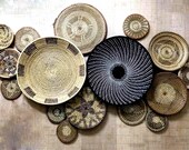 Set of 16 Hanger Wall Plate, Boho Wall Decor, Boho Wall Art, Bohemian Wall Decor, Wall Baskets, Wicker Round Bowl, Wicker Wall Tray.