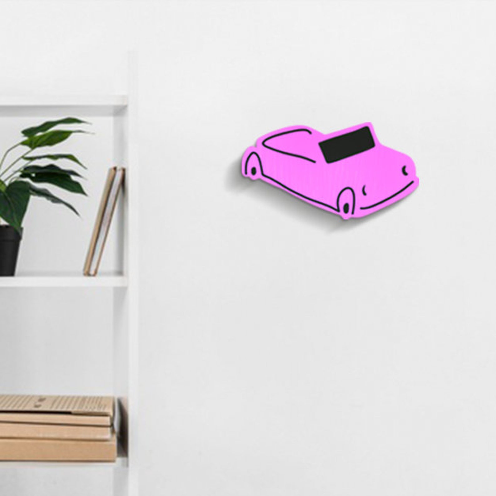 Pink Car Wall art decor Minimalist Bedroom gift for kids | Etsy