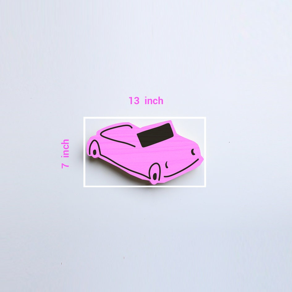 Pink Car Wall art decor Minimalist Bedroom gift for kids | Etsy